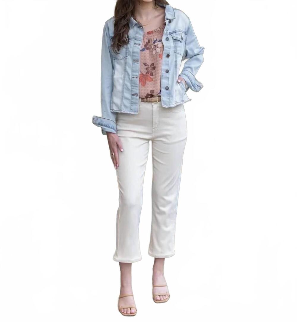 NEW GRACE AND LACE mel's favorite straight leg cropped denim jeans in non distre
